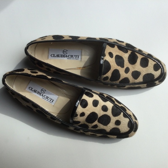 Animal Print Claudia Ciuti Italian Leather Loafers - Picture 6 of 7
